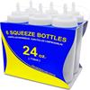 New Star Foodservice 24 oz Clear Squeeze Bottle, Wide Mouth, Pack of 6 view 1