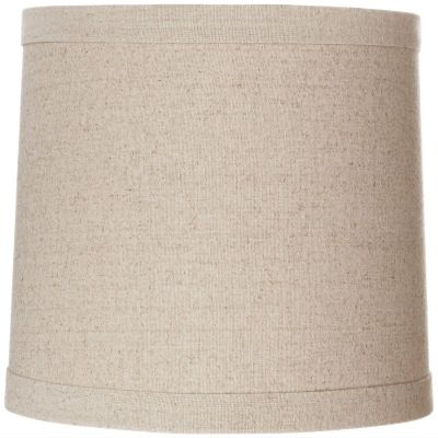 Natural Linen Large Drum Lamp Shade 13" Top x 14" Bottom x 10" High (Spider) Replacement with Harp and Finial - Springcrest