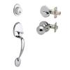 Copper Creek CZ2610xBK-PS Mid-Century Modern Entrance Handleset in Polished Stainless with Ball Knob Interior view 1