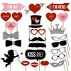 [USA-SALES] Valentines Day Photo Booth Props Wedding Photo Props, ATTACHED, NO DIY REQUIRED, Party Decorations Photo Booth Mustaches Lips Hearts Ready 2B Used view 1