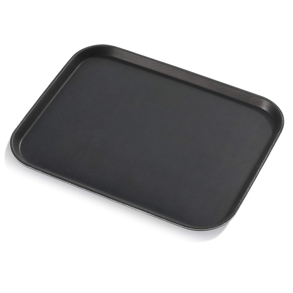 New Star Foodservice 25095 Restaurant Grade Non-Slip Tray, Plastic, Rubber Lined, Rectangular, 14-Inch x 18-Inch, Black