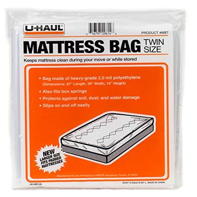U-Haul Twin Mattress Bag for Moving and Storage Protection  87 x 39 x 10 Bag