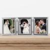 Lawrence Frames 510745T Silver Plated Double Bead Hinged Triple Picture Frame, 4 by 5-Inch view 3