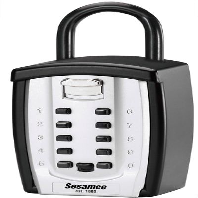 CCL Security Products 96007 Resettable Pushbutton Combination Storage Security Lock, Portable with Shackle, Holds up to 8 Cards or 20 Keys