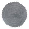 DII Crochet Collection Reversible Bath Mat, Round, 27.5" Diameter, Gray view 1