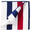 Laguna Beach Textile Co. Striped Cabana Beach Towel - Oversized, Plush 630 GSM Cotton - Red, White and Blue view 1