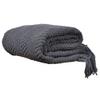 BATTILO HOME Dark Grey Throw Blanket for Couch, Knit Charcoal Throw Blanket Versatile for Chair, 50 x 60 Inch - Super Soft Warm Grey Blanket with Tassels for Bed, Sofa and Living Room view 4