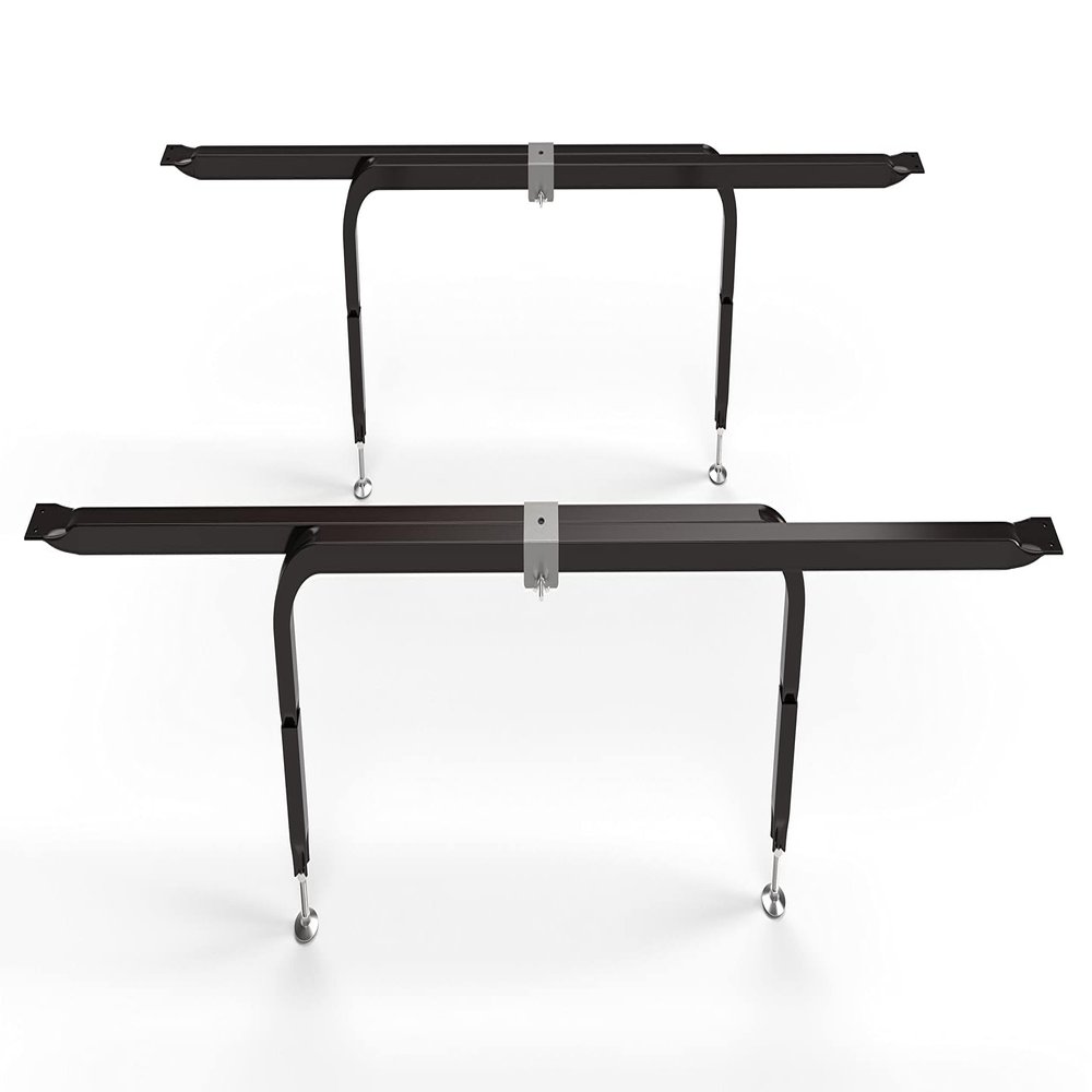 Bed Slats Center Support System | Adjustable Length & Height Tubular Steel with 4 Legs | Fits Full, Queen, King & California King Bed Frames