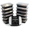 Premium Meal Prep Food Containers with Lids [Heim Concept] Durable Reusable Top Rack Dishwasher Safe Leak-Resistant Microwavable Compact Stackable Storage Meal Prep To-Go Container Convenience 12-pack view 1
