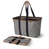 CleverMade Collapsible LUXE Tote - Gray Black 1 Pack 30L / 8Gal - Reusable Utility Grocery Shopping Storage Bag Organizer w/ Handles Reinforced Bottom view 1