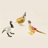 Gallerie II Art Glass Fowl Christmas Xmas Ornament Assortment of 3 A/3 Tan view 1