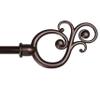 Kenney KN65261 Valencia Large Plastic Scroll End Standard Decorative Window Curtain Rod, 48-84" Adjustable Length, Chocolate Finish, 5/8" Diameter Steel Tube view 1