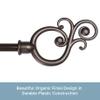 Kenney KN65261 Valencia Large Plastic Scroll End Standard Decorative Window Curtain Rod, 48-84" Adjustable Length, Chocolate Finish, 5/8" Diameter Steel Tube view 3