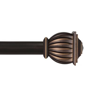 Kenney Beckett Soft Square Window Curtain Rod, Adjustable 48 to 86 Inches, Extendable Curtain Rod Set, Oil-Rubbed Bronze Finish