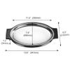 New Star Foodservice 26733 Oval Stainless Steel Sizzling Platter with Insulated Holder, 11.63" x 8", Black view 4