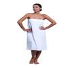 Boca Terry Womens Spa Wrap - 100% Cotton Spa, Shower, Bath and Gym Towel w Snaps, Towel Wrap for Women, White, Medium/Large view 1
