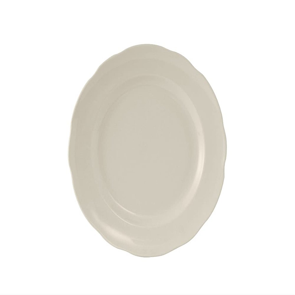 Tuxton China TSC-007 Plate, 7-1/4" Diameter, Round, Scalloped Edge, Microwave and Dishwasher Safe, Oven Proof, Fully Vitrified, Ceramic, Shell, American White/Eggshell, Pack of 36