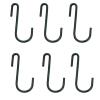 Huji Black S Shaped Heavy Duty Hanging Hooks for Kitchenware Pots Pans Utensils (Set of 6 Hooks) view 1