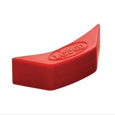 Lodge Silicone Assist Handle Holder - Dishwasher Safe Hot Handle Holder Designed for Traditional Lodge Cast Iron Dual Handle Products - Reusable Heat Protection Up to 450 - Red