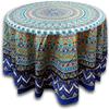 India Arts Geometric Pattern Round Cotton Tablecloth 90" x 90" Multi Color view 1