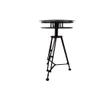 Deco 79 Metal Side End Accent Table Film Reel End Table with Tripod Legs and Glass Top, Side Table 15" x 15" x 25", Black view 1
