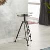 Deco 79 Metal Side End Accent Table Film Reel End Table with Tripod Legs and Glass Top, Side Table 15" x 15" x 25", Black view 2