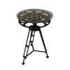 Deco 79 Metal Side End Accent Table Film Reel End Table with Tripod Legs and Glass Top, Side Table 15" x 15" x 25", Black view 4