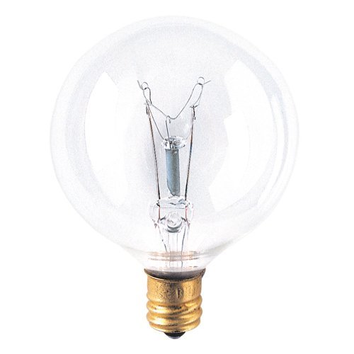 Bulbrite 311040 40G16CL3 40-Watt Incandescent G16.5 Globe, Candelabra Base, Clear (Pack of 12)