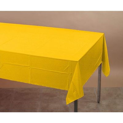 Yellow Plastic Table Covers, School Bus Style, 54x108 inches, 12 per Case by Creative Converting