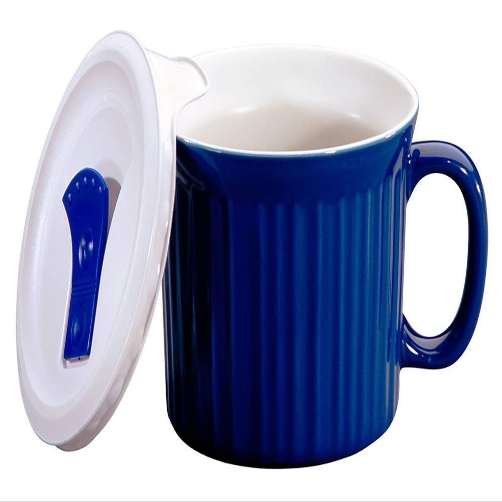 Corningware 1105119 20-Ounce Oven Safe Meal Mug with Vented Lid, Blueberry