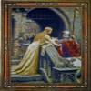 Godspeed by Edmund Blair Leighton | Woven Tapestry Wall Art Hanging | Medieval Lady with Arthurian Knight | 100% Cotton USA Size 53x40 view 1