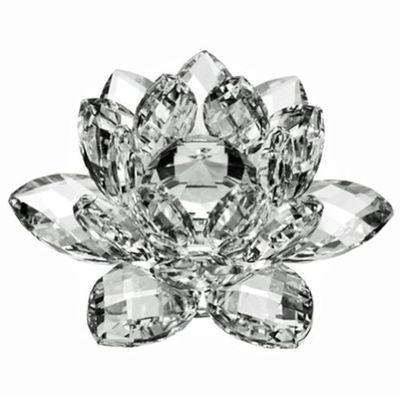 Amlong Crystal Crystal Lotus Flower with Gift Box, 5 Inch, Clear