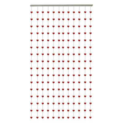 Asian Home Beautiful Acrylic Beaded Curtain - Red Heart