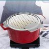 Zoie + Chloe Spaetzle Maker Lid with Scraper - Easy To Use Spaetzle Press For Traditional German Dumplings & Egg Noodles - Dishwasher-Safe, Premium Stainless Steel - Round Strainer, 10.7x12.8x.75" view 4