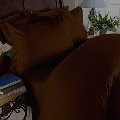 Elegance Linen 1500 Thread Count Queen Size Egyptian Quality 3pcs Duvet Cover, Solid Chocolate Brown