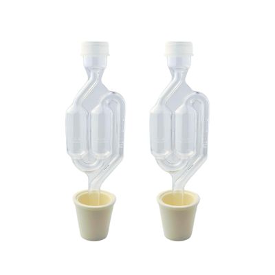 Fastrack Twin Bubble Airlock and Carboy Bung (2-Pack) | Fermentation Airlocks for Homebrewing Beer, Wine, Mead, and Kombucha