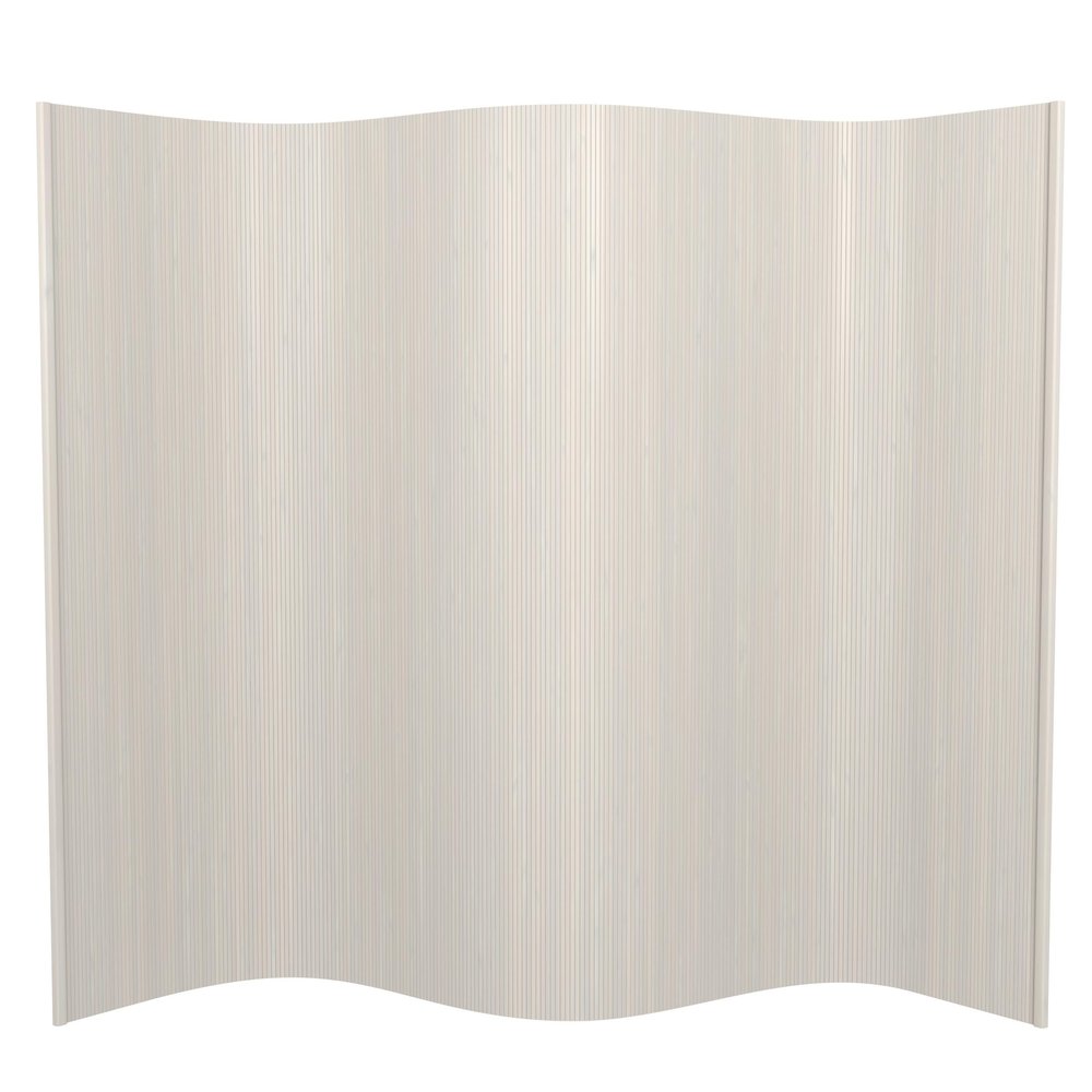 6 ft. Tall Bamboo Wave Screen - Rustic White