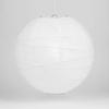 PaperLanternStore.com 20 Inch White Round Paper Lantern, Crisscross Ribbing, Hanging Decoration view 3