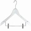 White Flat Combination Hanger w/Clips [ Bundle of 25 ] view 1