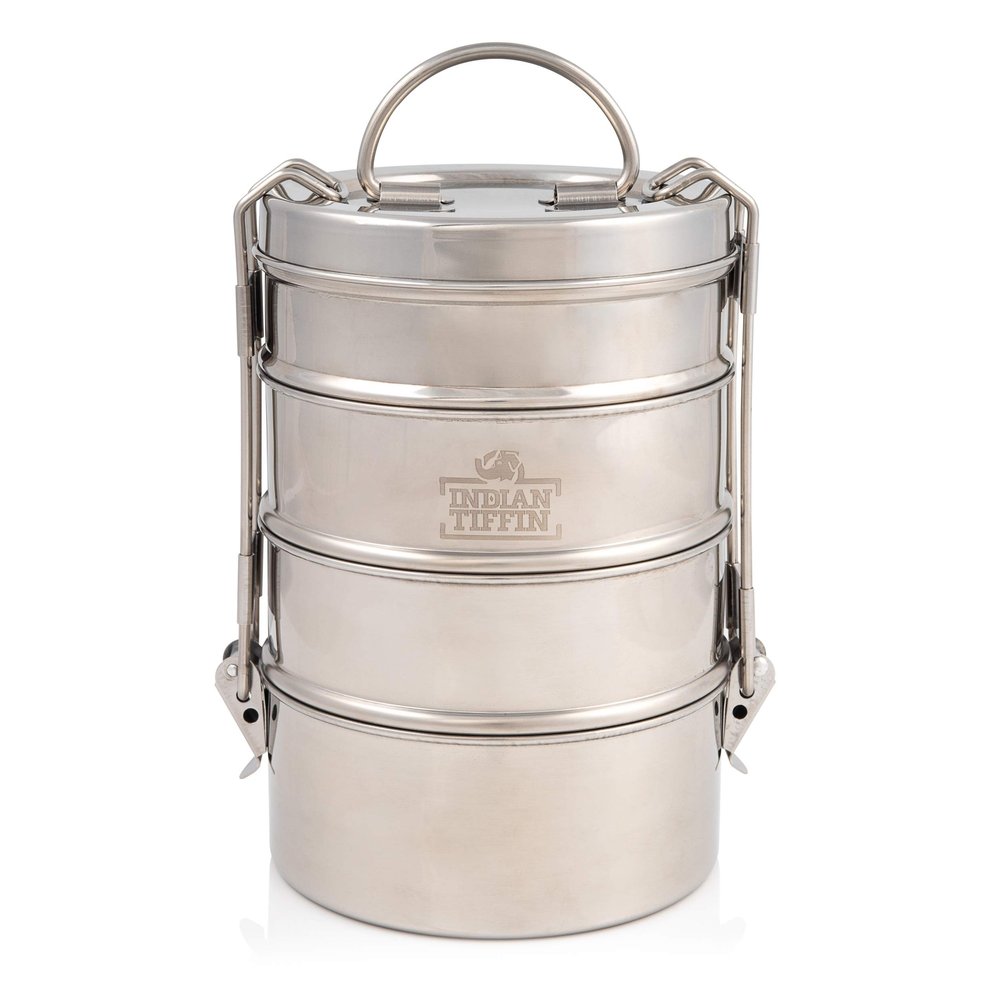 4 Tier Indian-Tiffin Stainless Steel Small to Medium Tiffin Lunch Box