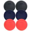 Pyrex 7201-PC 4 Cup (2) Black 1113802 & (2) Blue 1113769 & (2) Red 1113766 Lid (6-Pack) view 1