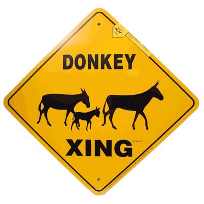 Donkey Xing Metal Sign