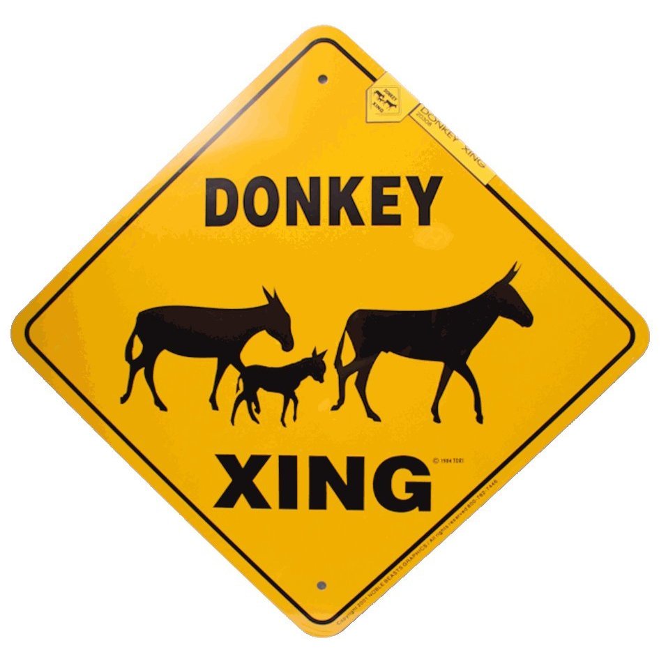 Donkey Xing Metal Sign