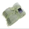 Legacy Decor Mint Color Flannel Throw Blanket with Fringe view 1