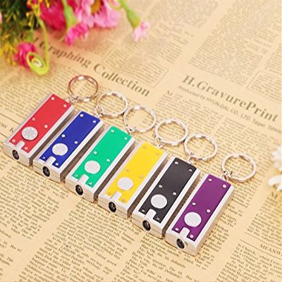 Saitec 12 Pack Mini LED Flashlight Torch Light Lamp Keychain,Assorted Colors