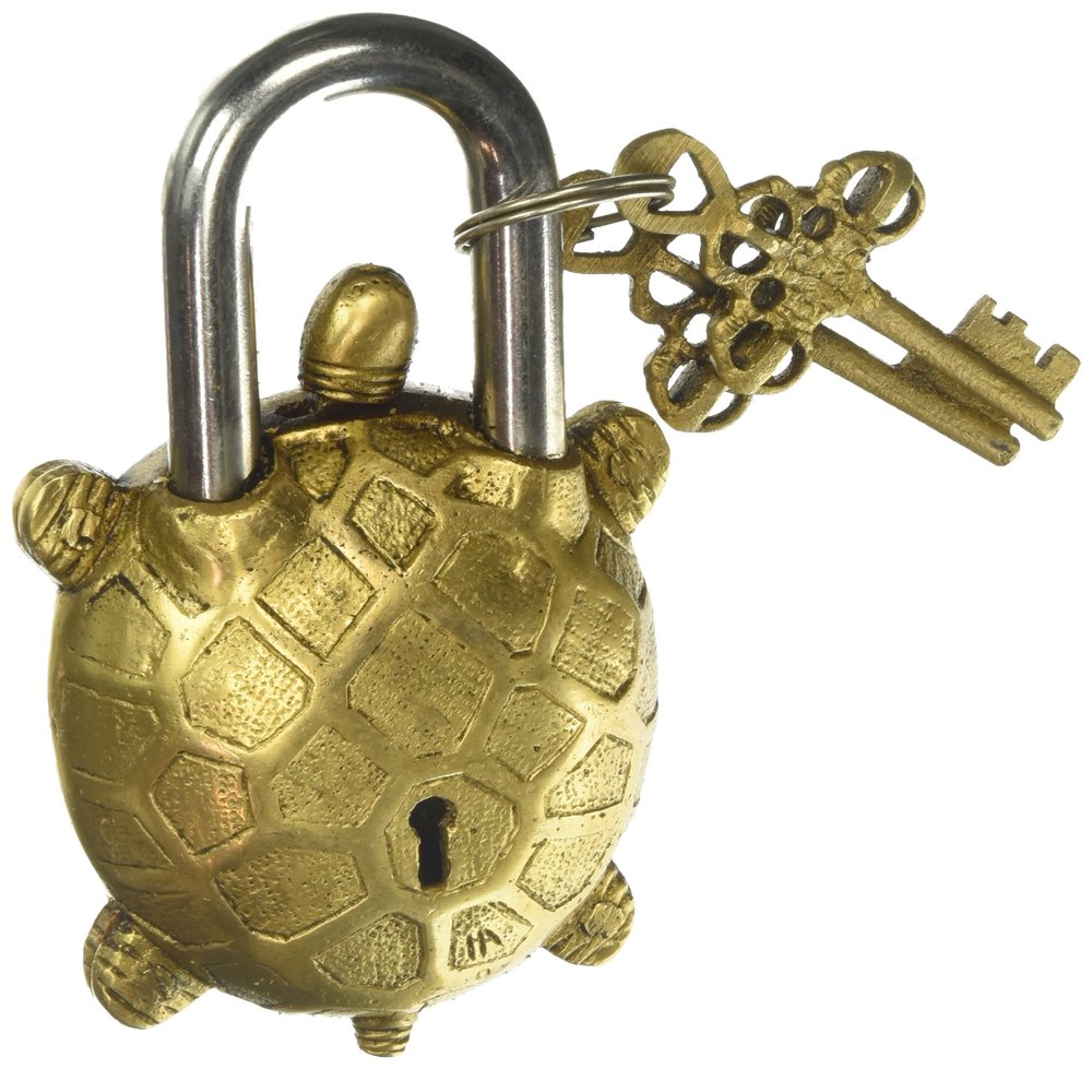 Antique Reproduction Brass Turtle Garden Padlock Tibet Lock