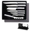 RADA Cutlery The Starter Gift Part 2 Gift Set (S48), 7-Piece Knife Set with Quick Edge Sharpener (R119), Stainless Steel Blades, Made in USA, Silver Handles view 1