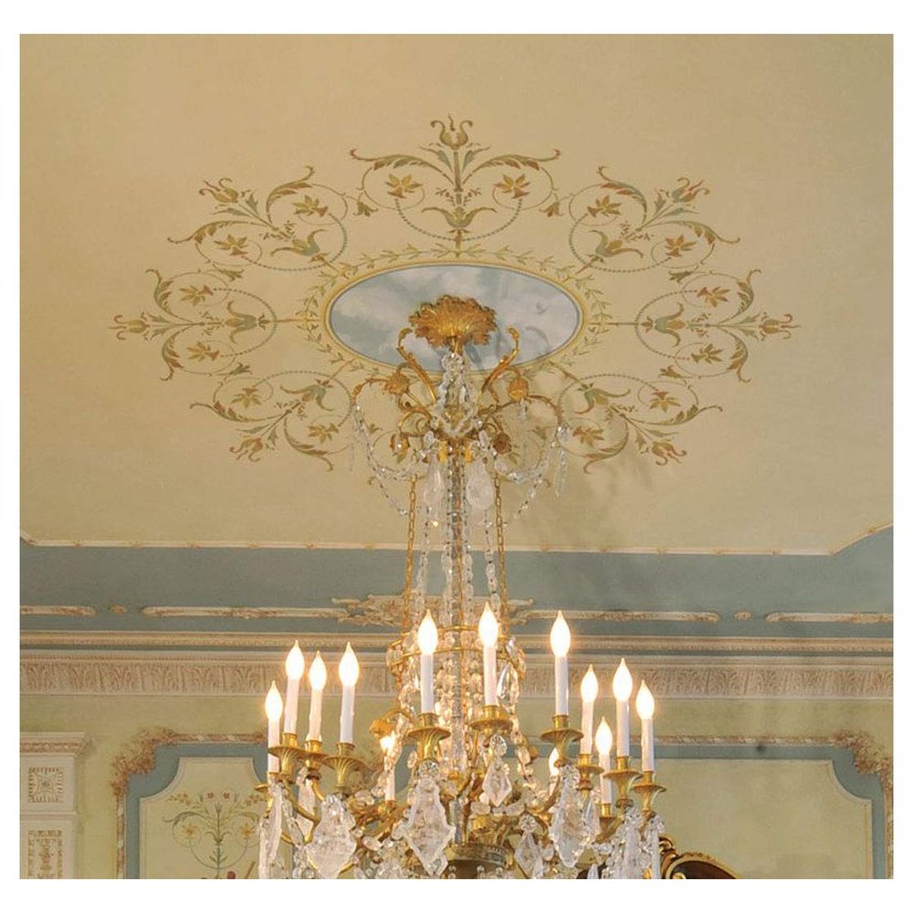 Marie-Antoinette Ceiling Medallion Stencils - Decorative Wall and Ceiling Design - DIY French Classic Home Dcor - Cutting Edge Stencils