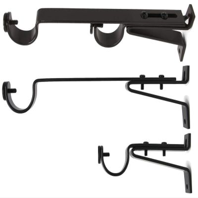 Urbanest Long Double Drapery Curtain Window Rod Bracket Holder, Up to 1.25" Rod - Oil-Rubbed Bronze, 2 Pieces