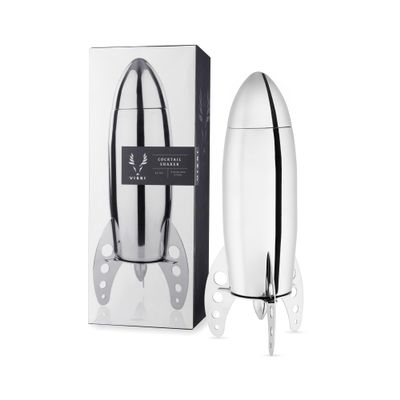 Viski Rocket Cocktail Shaker with Strainer Bar Set for Cold Brew Cocktails, Margarita, Espresso Martini, Stainless Steel Martini Shaker, Home Bar Accessories, Bartending Tools, Bartender Gifts, 24oz